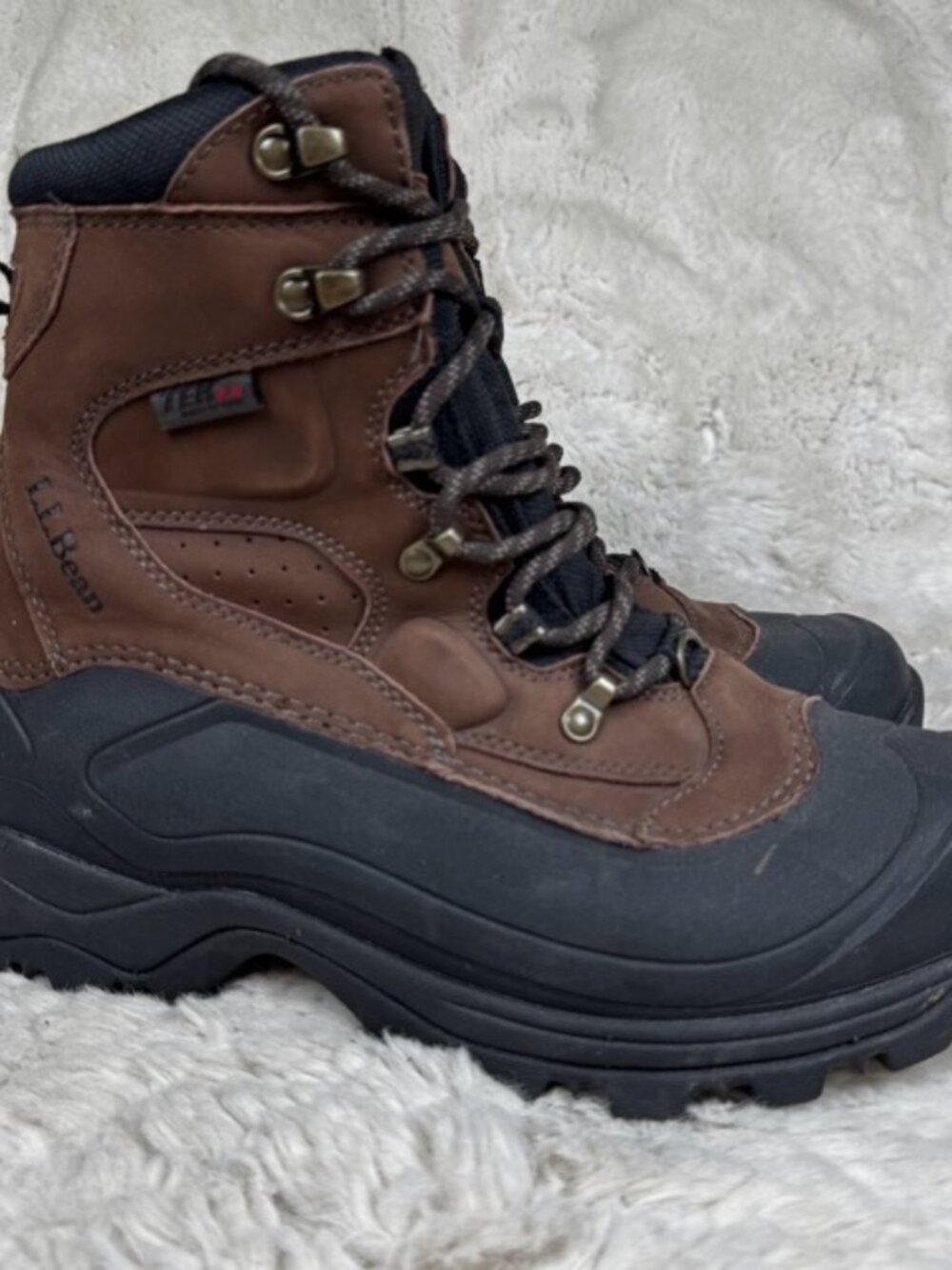 L.L. Bean Wildcat Brown Black Primaloft Insulated Hiking Winter Boots Men's 8 M